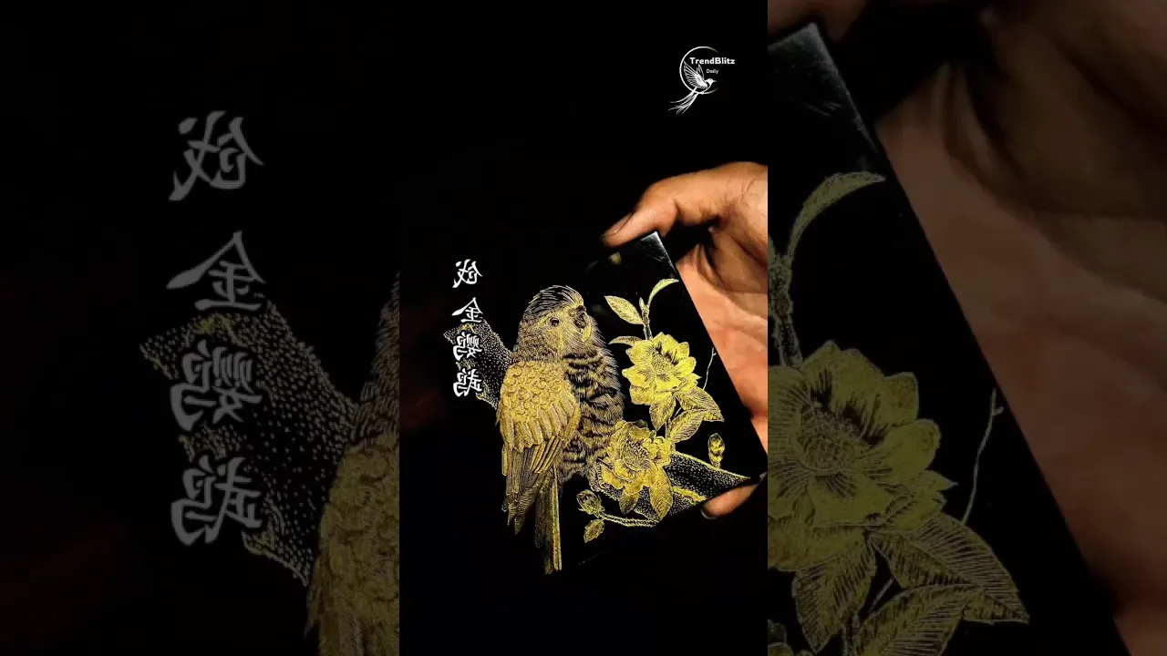 Realistic Gilded Parrot & Lifelike Budgie Lacquer Art ｜ Premium Heritage Craft Process