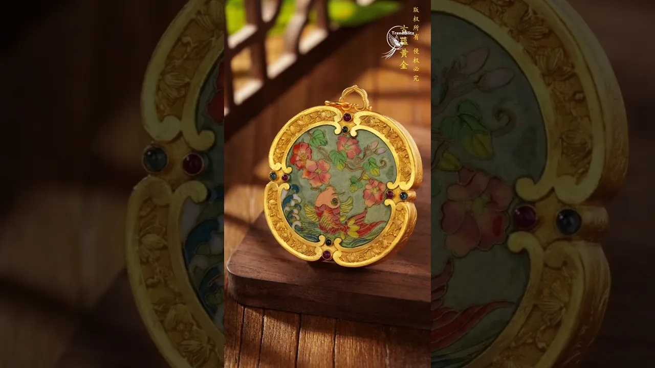 Filigree Gold Jewelry Masterpiece ｜ Intangible Heritage Enamel Koi Heirloom Art Luxury