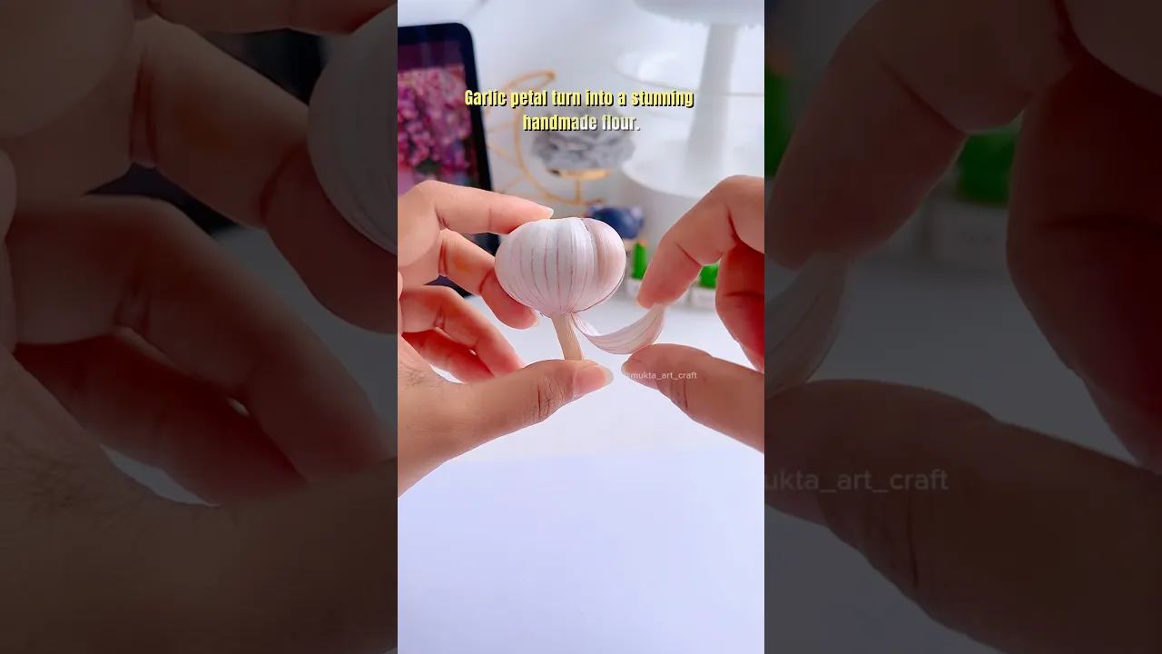 Room Decor Garlic Flower idea 🌹✨#shorts #art #diy #muktaartandcraft #youtubeshorts