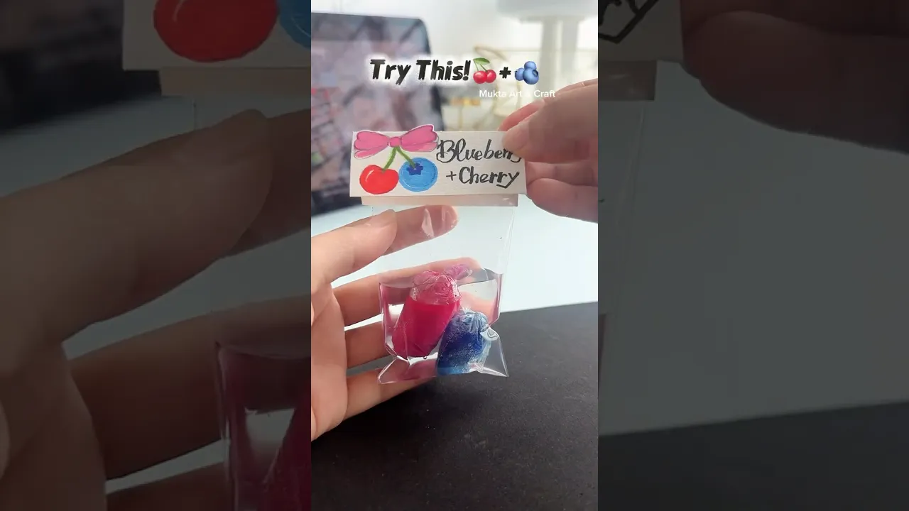 Try this! 🍒+🫐✨#shorts #art #diy #craft #youtubeshorts