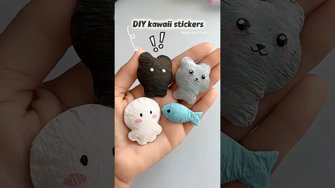DIY kawaii stickers 😱✨#shorts #art #diy #muktaartandcraft #youtubeshorts