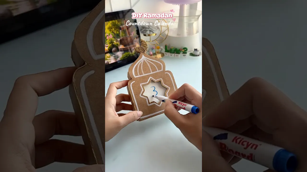 DIY Ramadan Countdown Calendar 🌙✨#shorts #art #diy #craft #youtubeshorts