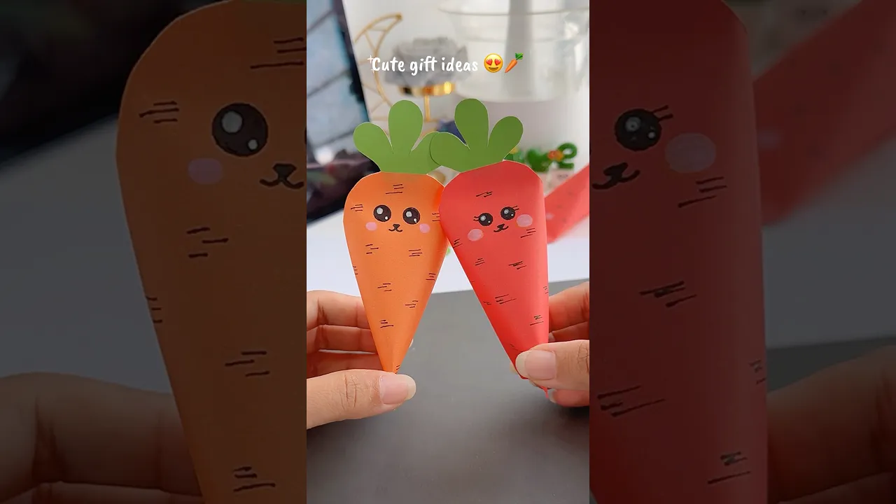 DIY Cute Gift Ideas 🎁🥕✨#shorts #art #diy #muktaartandcraft #youtubeshorts