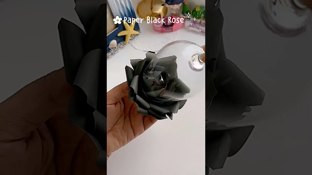 Paper Black Rose 🖤🥀#shorts #art #craft #muktaartandcraft #youtubeshortsvideo