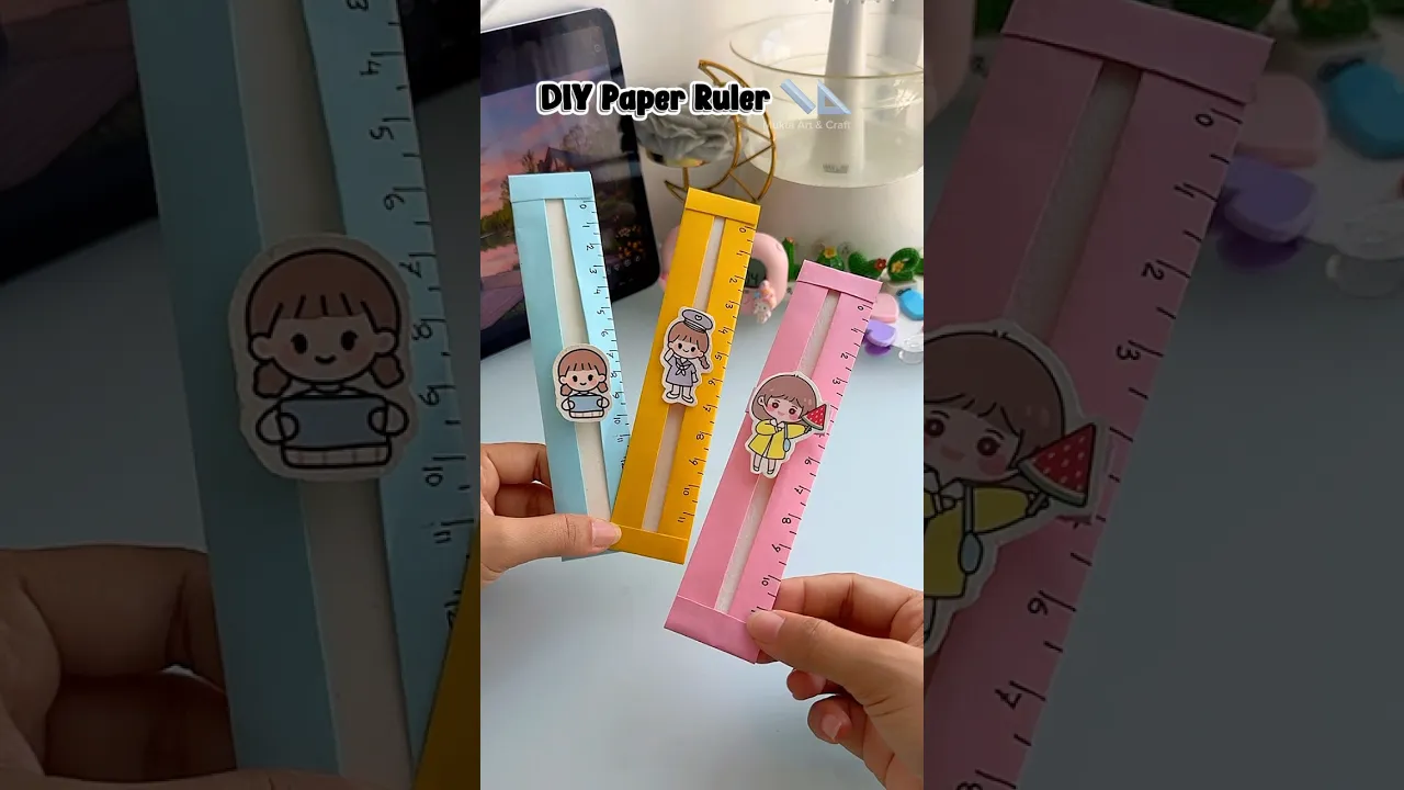 Easy way to make paper ruler 📏📐✨#shorts #art #diy #craft #yourubeshorts