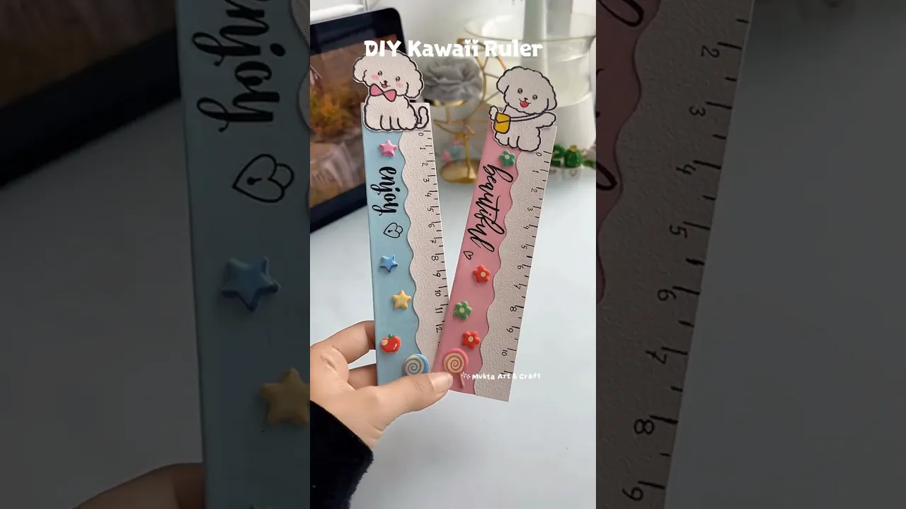 DIY kawaii Ruler 📏 📐 ✨#shorts #art #diy #muktaartandcraft #youtubeshorts