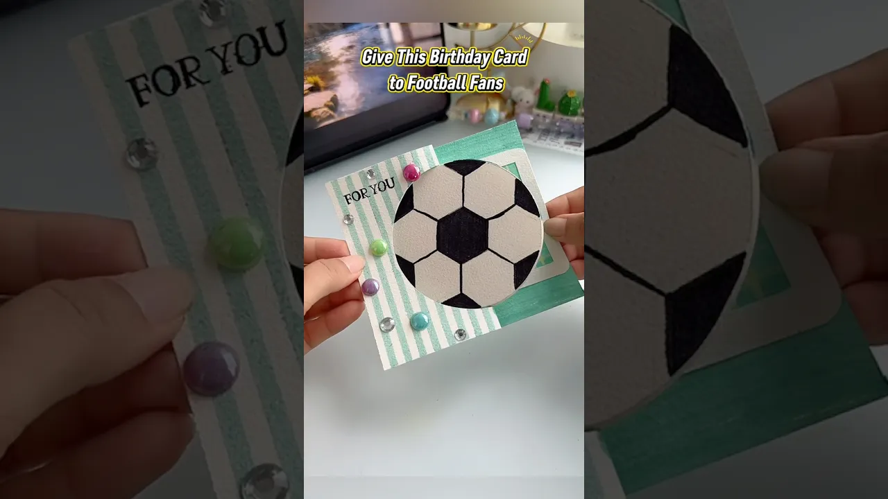 Give This Birthday Card to Football Fans⚽️✨#shorts #art #diy #craft #youtubeshorts