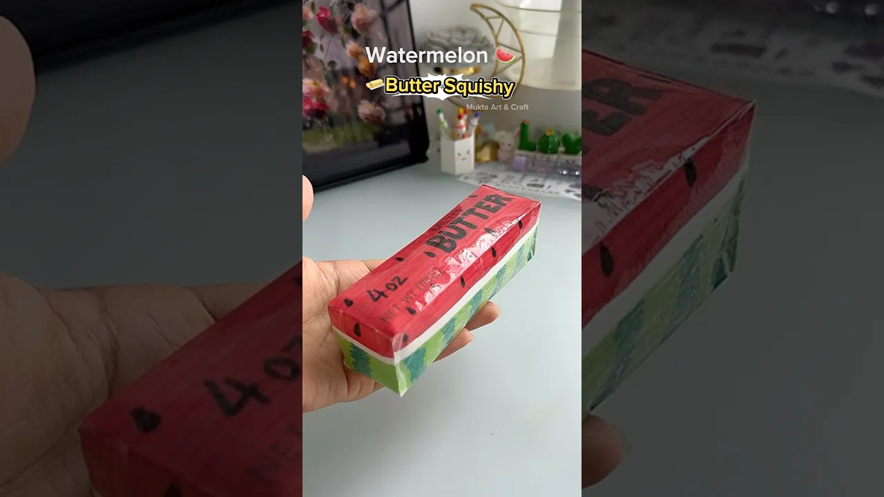 GUYSSS, here’s your 🍉 butter squishy 🧈🤩#shorts #art #diy #craft #youtubeshorts