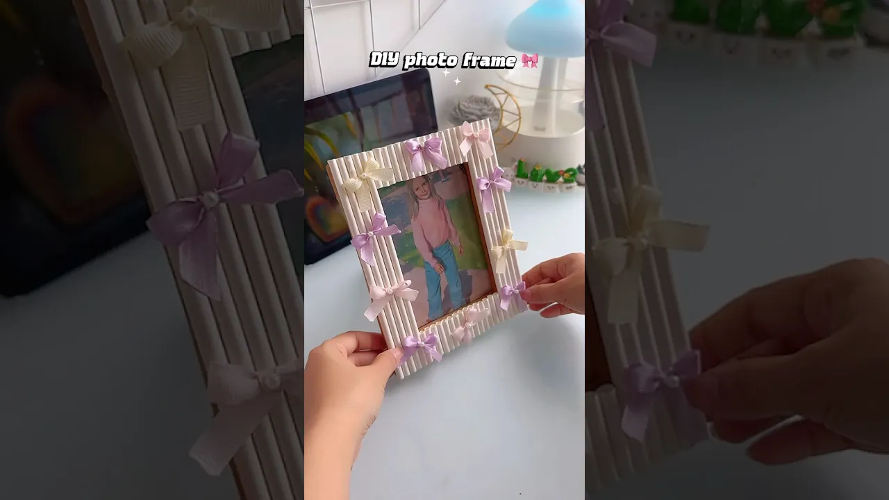 Easy Cute photo frame ideas🎀✨#shorts #art #diy #craft #youtubeshorts