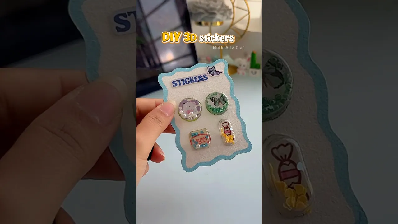 DIY Easy & cutest 3D stickers 😱✨#shorts #art #diy #craft #youtubeshorts