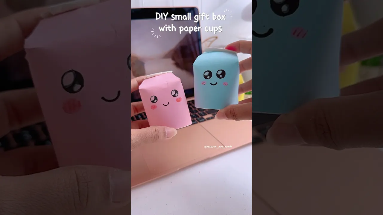 DIY small gift box with paper cups 😍✨#shorts #art #diy #muktaartandcraft #youtubeshorts