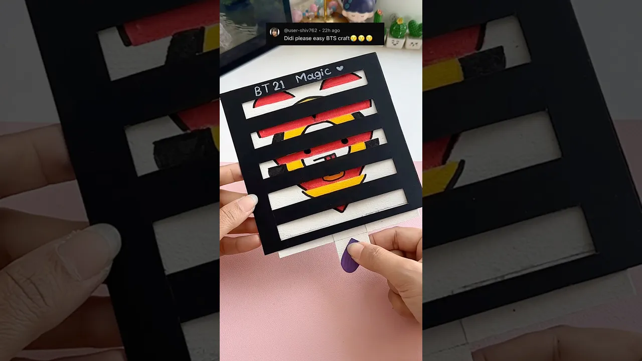 Let’s make BTS Magic Trick 💜#shorts #art #diy #muktaartandcraft #youtubeshorts