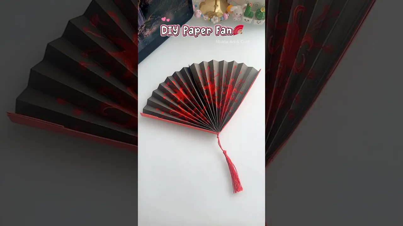 DIY paper fan 🪭🥵✨#shorts #art #foy #craft #youtubeshorts