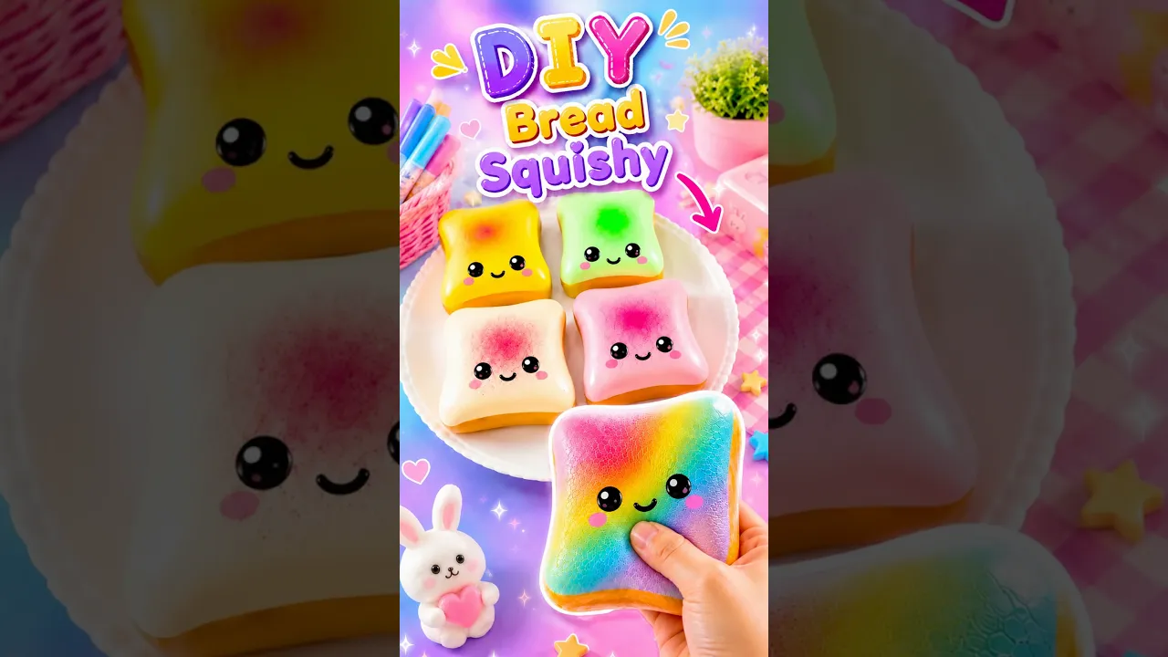DIY Viral Rainbow🌈 Bread Sticky Toast Squishy😱#shorts #fyp #craft #trending #youtubeshorts