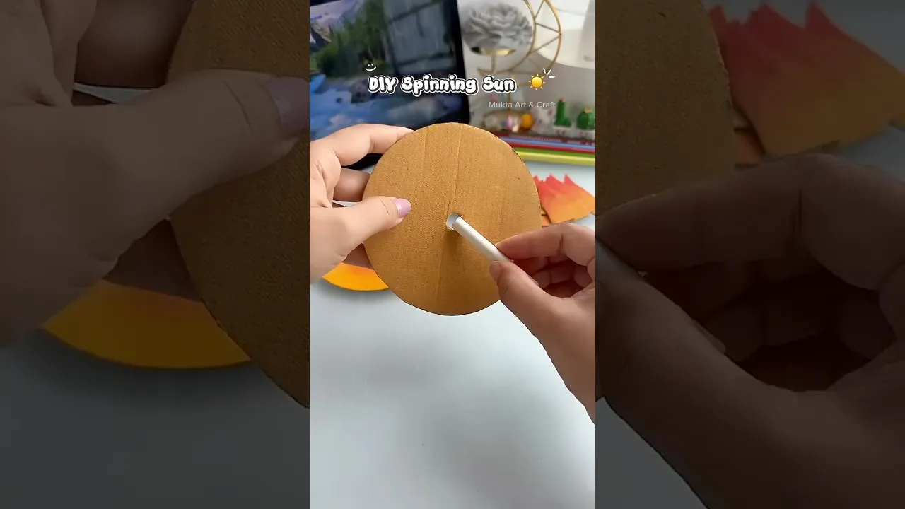 DIY spinning sun decor ☀️✨#shorts #art #diy #craft #youtubeshorts