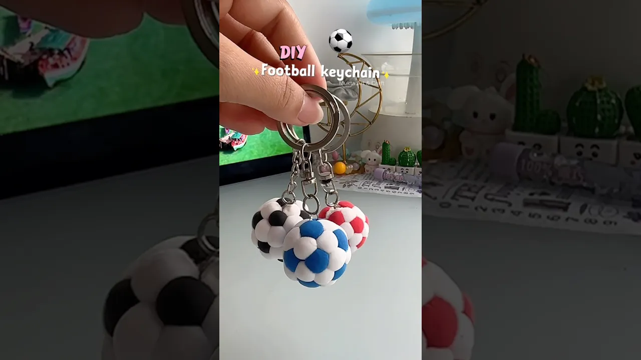 DIY football Keychain ⚽️✨#shorts #art #diy #craft #youtubeshorts