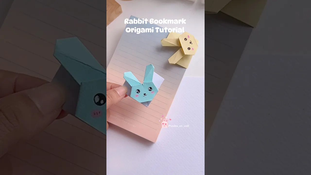 DIY Rabbit 🐰 Bookmark Origami Tutorial ✨#shorts #art #diy #muktaartandcraft #youtubeshortsvideo