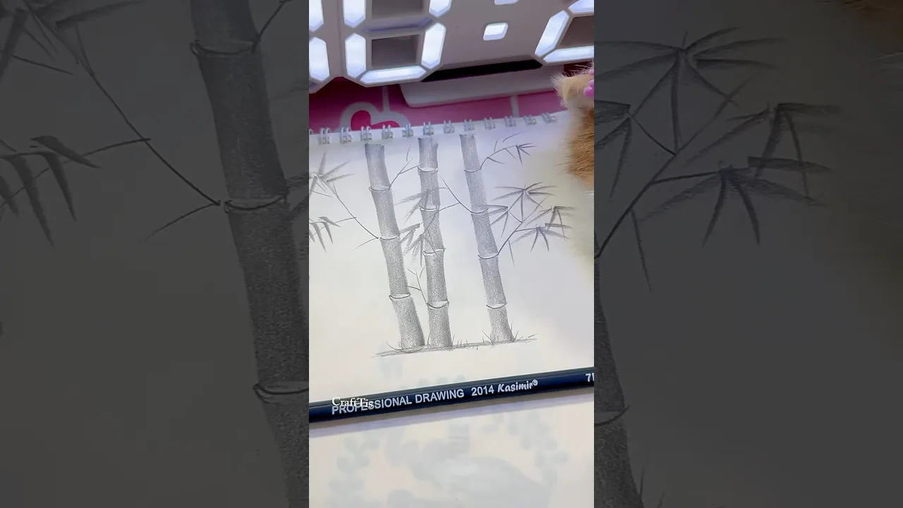 Bamboo tree sketch trick ✏️✨ #shorts