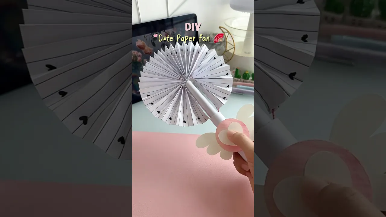 DIY Paper Fan 🪭✨ #shorts #art #diy #craft #youtubeshorts