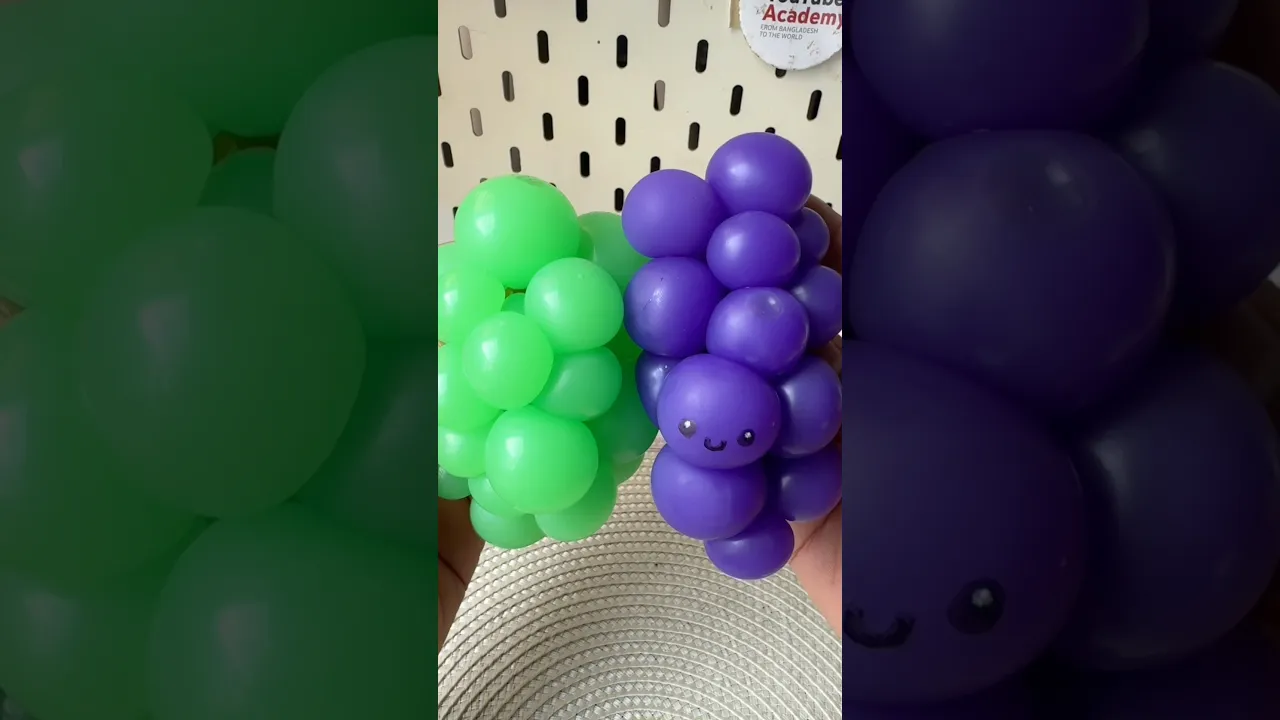 I Turned a Balloon into a Grape Squishy! 🍇 #diy #shorts #squishy #easy #cute