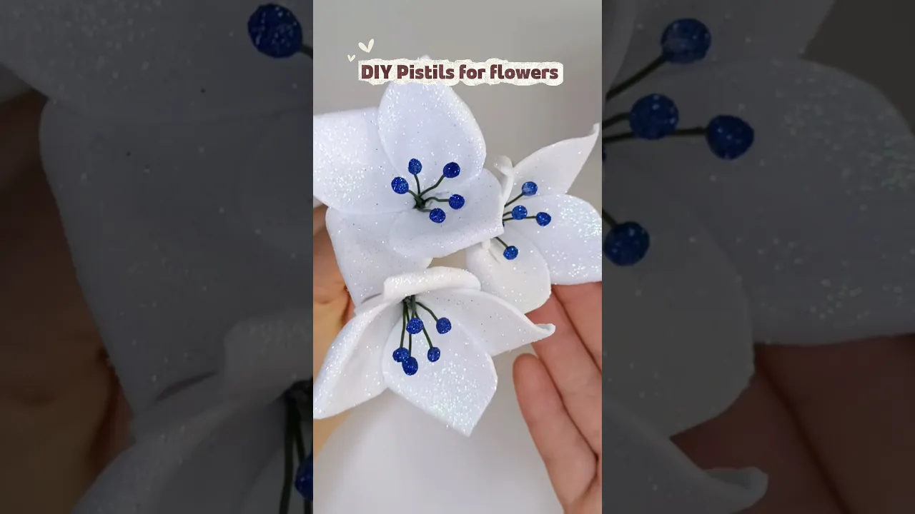 How to make pistils for flowers 🌸 ✨#shorts #art #diy #muktaartandcraft #youtubeshorts