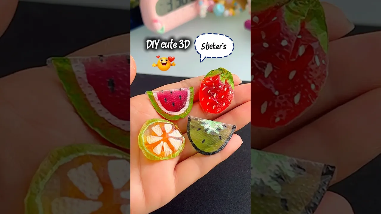 Cute Easy Fun 3D stickers 😍✨#shorts #art #diy #craft #youtubeshorts