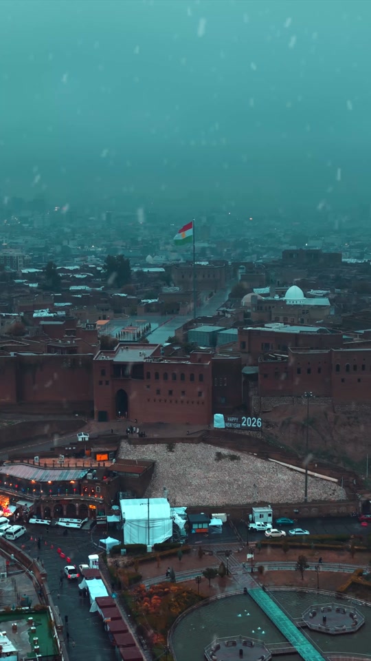 First snowfall, First magic of Erbil. ❄️ ☃️ @erbil 📸 #Erbil #VisitKur...