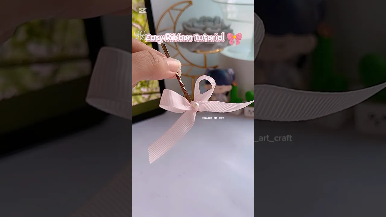Easy Ribbon Tutorial 🎀✨ #shorts #art #diy #muktaartandcraft #youtubeshorts