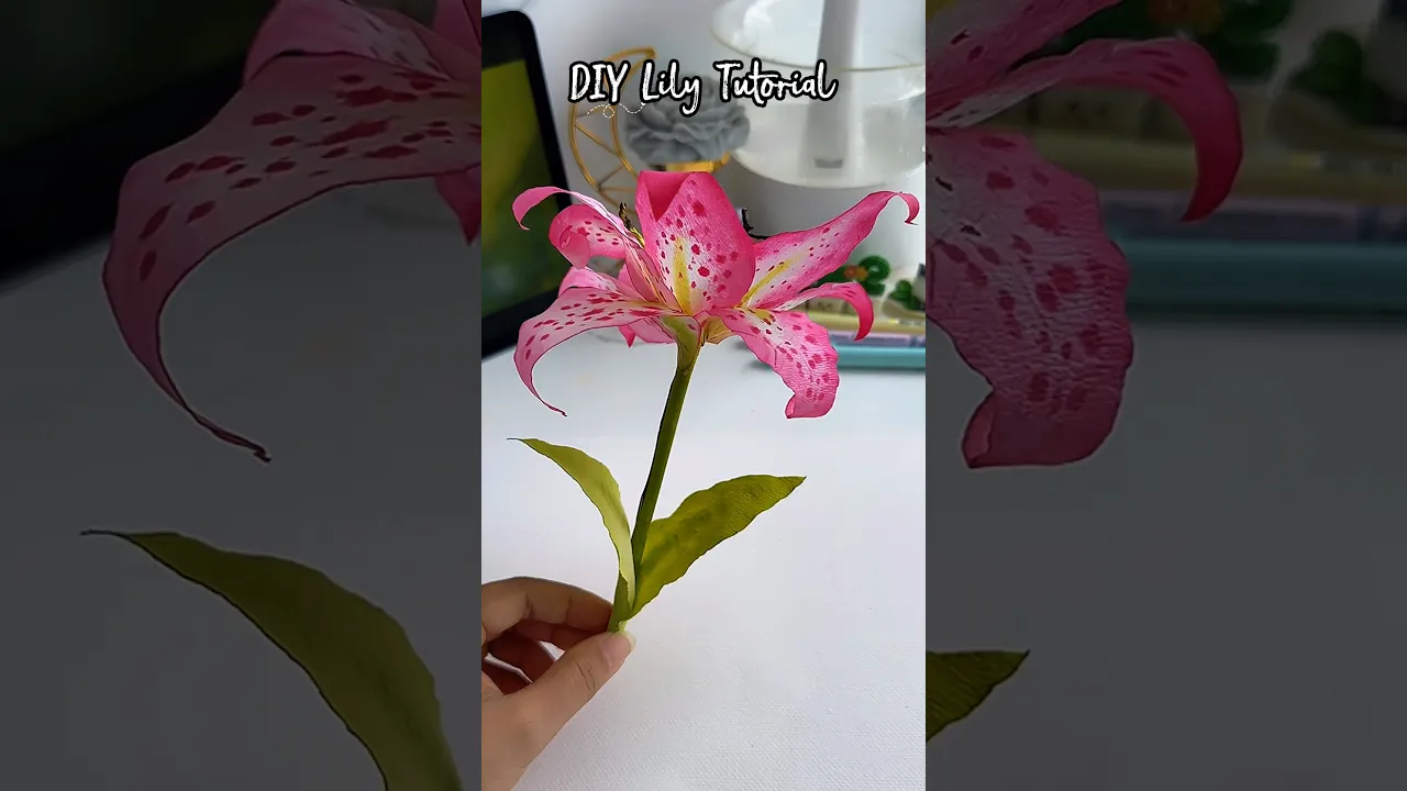 DIY LILY tutorial 🌸 #shorts #art #diy #muktaartandcraft #youtubeshorts
