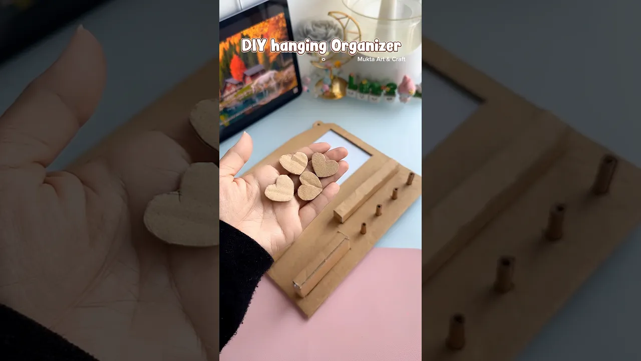 DIY Hanging Organizer 😍✨#shorts #art #diy #craft #muktaartandcraft #youtubeshorts
