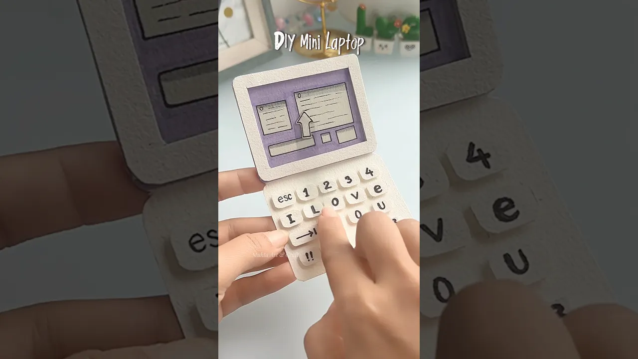 DIY Mini Laptop 💻 ✨#shorts #art #diy #muktaartandcraft #youtubeshorts