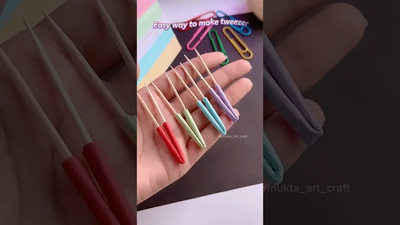Easy way to tweezer 😍✨#shorts #art #diy #muktaartandcraft #youtubeshorts
