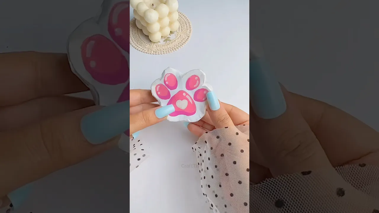 DIY cute paw squishy #shorts #crafttis