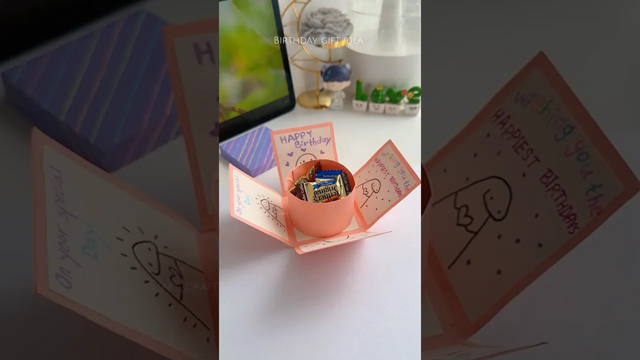 Birthday Gift Card Idea 🤩✨#shorts #art #diy #muktaartandcraft #youtubeshorts sad