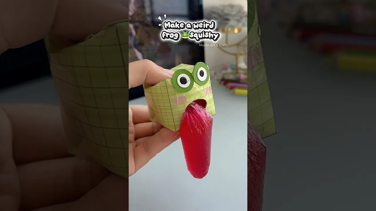 Make a weird frog 🐸 squishy with me ✨#shorts #art #diy #craft #youtubeshorts