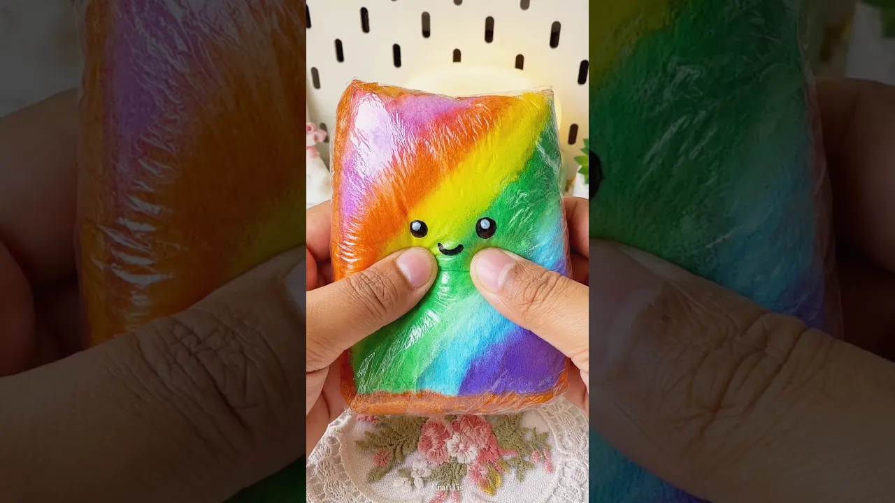 🌈 DIY Rainbow Squishy Challenge! So Soft & Satisfying!？ #diy #shorts #squishy #diysquishy