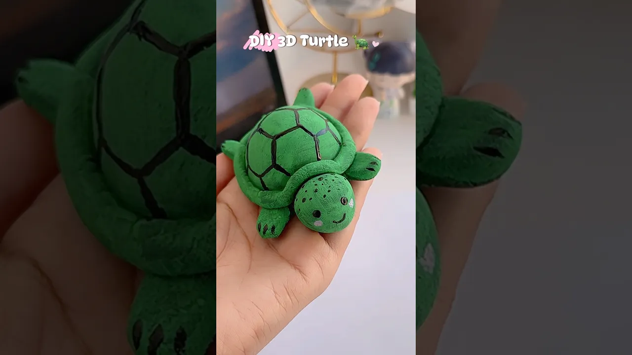 Room decor 3D Turtle Craft ideas 🐢✨#shorts #art #diy #youtubeshorts
