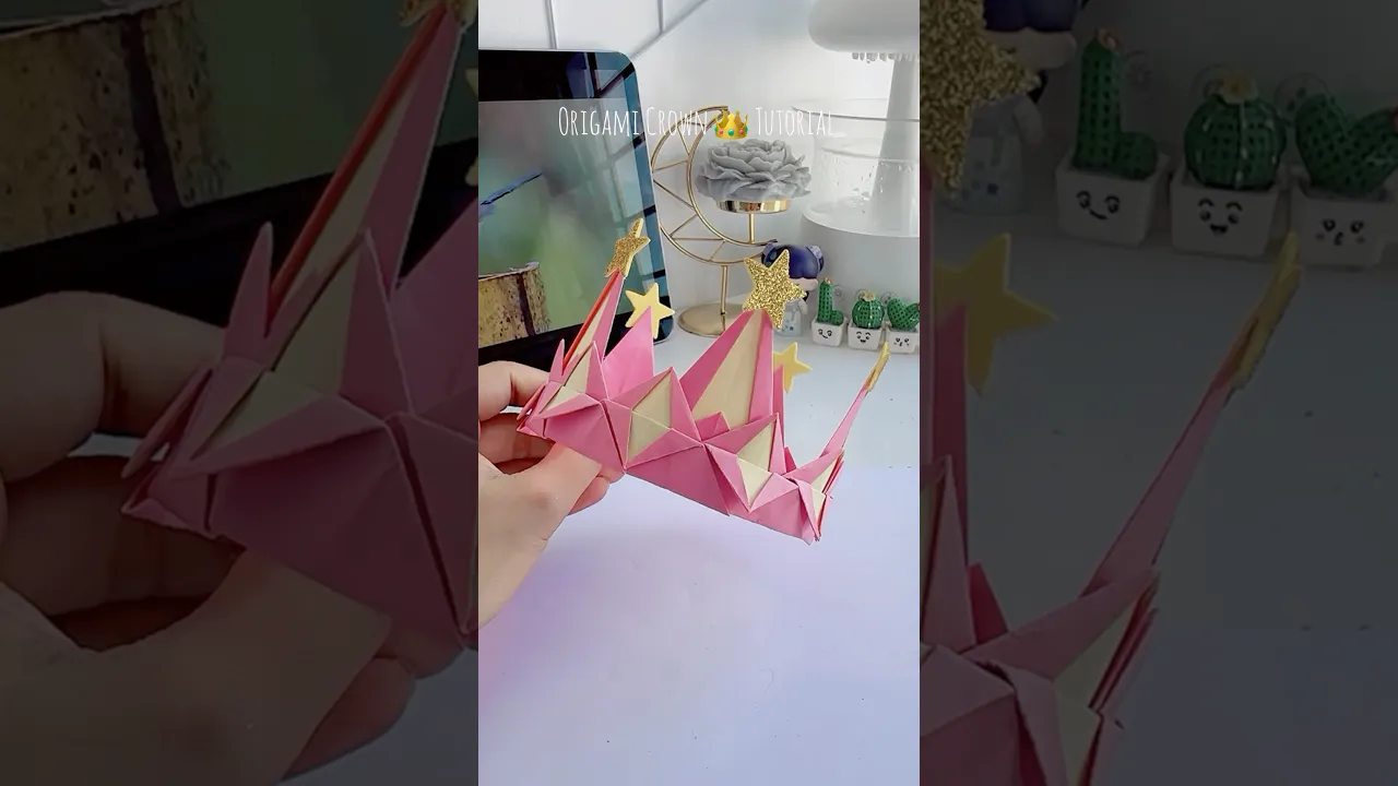 👑✨Origami Crown Tutorial #shorts #art #diy #muktaartandcraft #youtubeshortsfeature