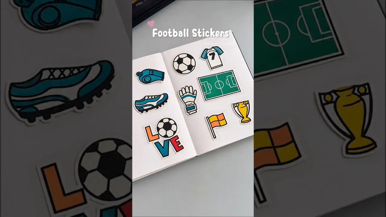 DIY Football Stickers ⚽️✨#shorts #art #diy #craft #youtubeshorts