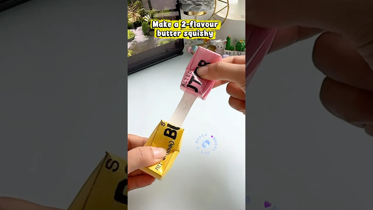 How to make 2 flavor Butter squishy 🧈✨#shorts #art #diy #craft #youtubeshorts