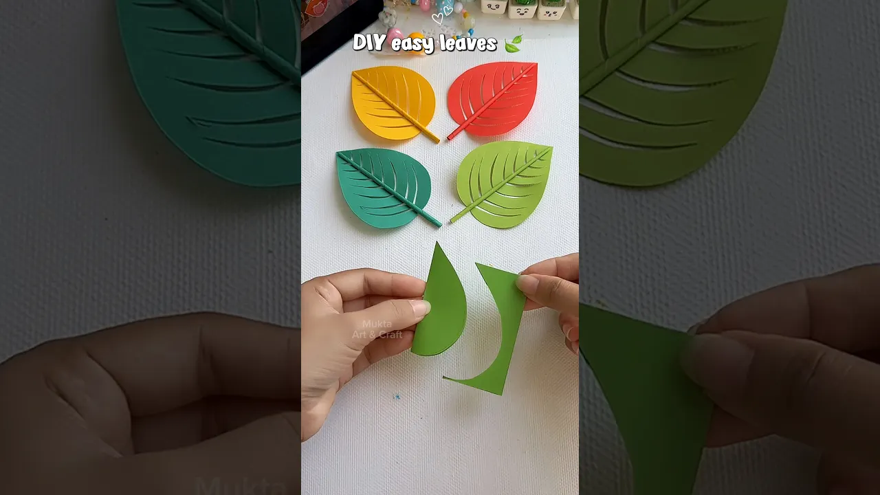 DIY Easy Leaves 🍃 Tutorial✨ #shorts #art #diy #muktaartandcraft #youtubeshorts