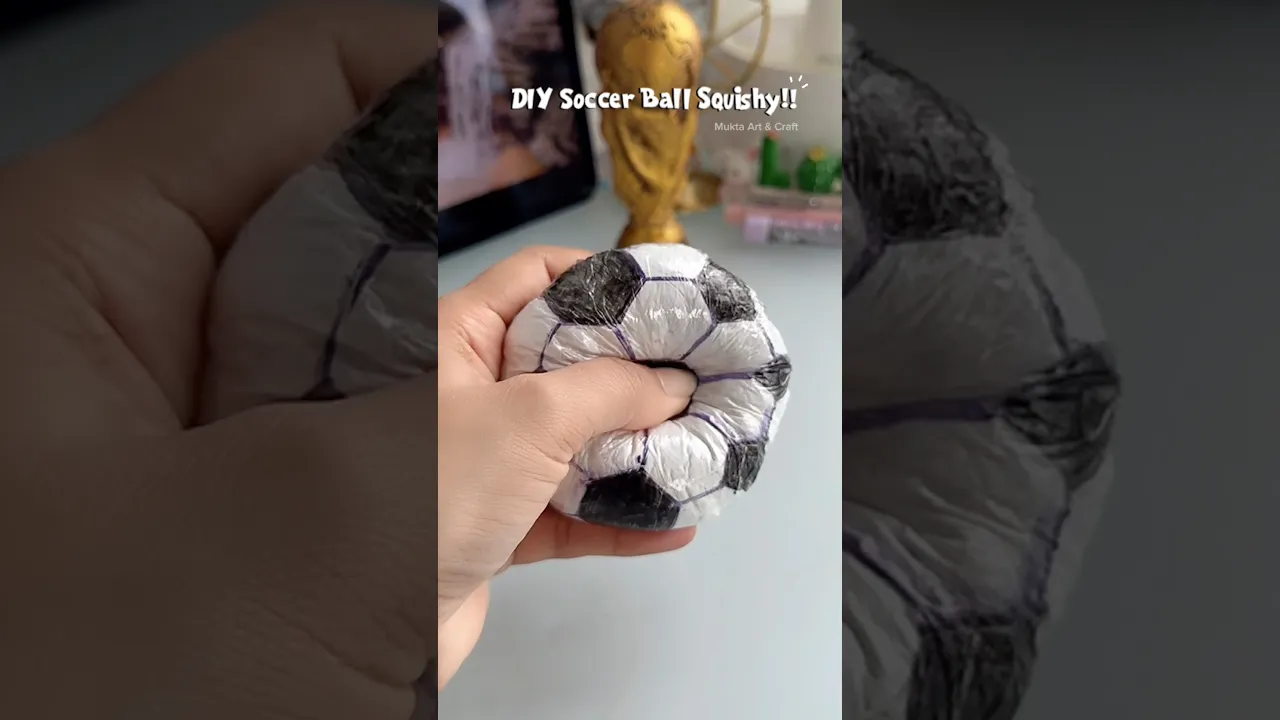 DIY Soccer Ball Sauishy!!⚽️✨#shorts #art #diy #craft #youtubeshorts