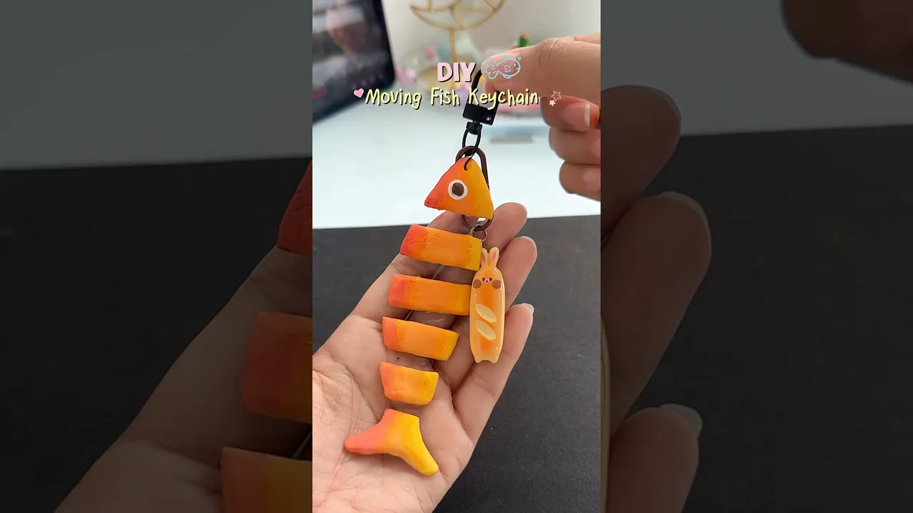 I made a Real Moving Fish Keychain 🐟✨#shorts #art #diy #craft #yoytubeshorts