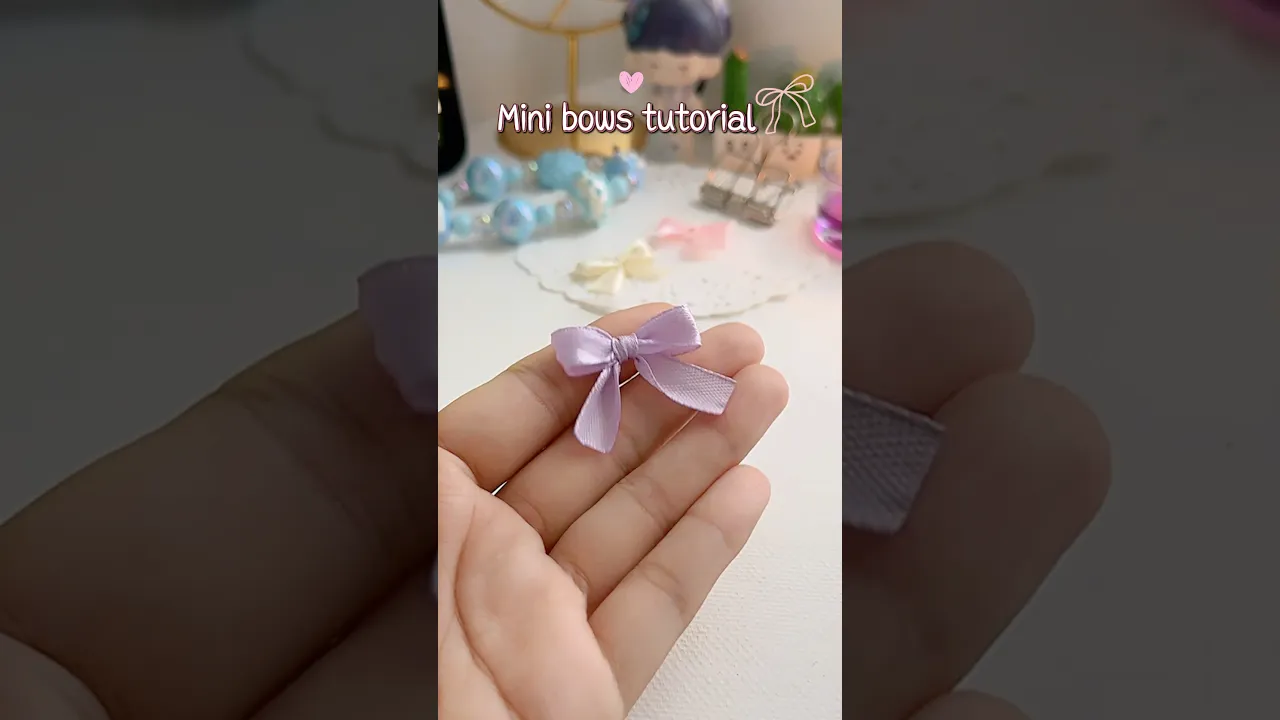 Mini bows tutorial 🎀✨#shorts #art #diy #muktaartandcraft #youtubeshorts