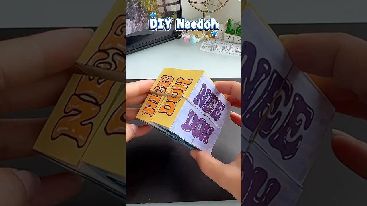 How to make a Rubik’s Cube Needoh Squishy #shorts #art #diy #craft #youtubeshorts
